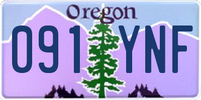 OR license plate 091YNF