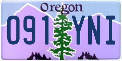 OR license plate 091YNI
