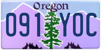 OR license plate 091YOC