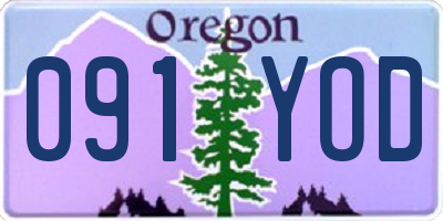 OR license plate 091YOD