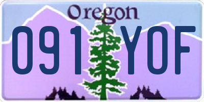 OR license plate 091YOF