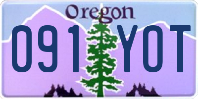 OR license plate 091YOT