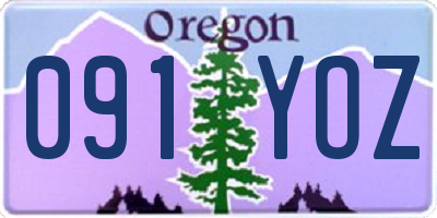 OR license plate 091YOZ