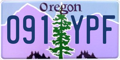 OR license plate 091YPF