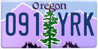 OR license plate 091YRK