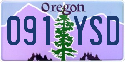 OR license plate 091YSD