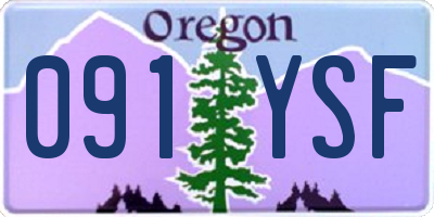 OR license plate 091YSF