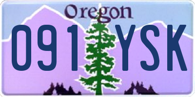 OR license plate 091YSK