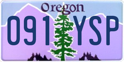 OR license plate 091YSP