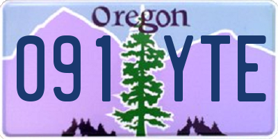 OR license plate 091YTE