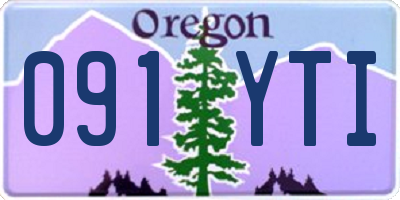 OR license plate 091YTI