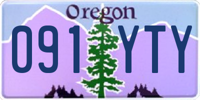 OR license plate 091YTY