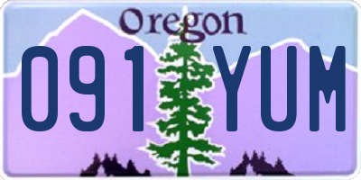 OR license plate 091YUM