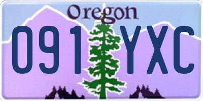 OR license plate 091YXC
