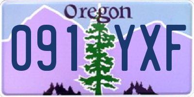 OR license plate 091YXF