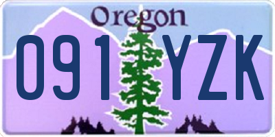 OR license plate 091YZK