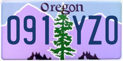 OR license plate 091YZO