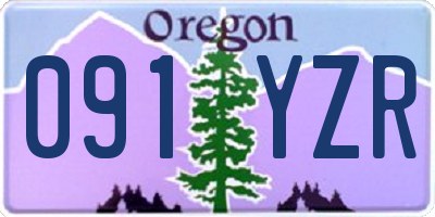 OR license plate 091YZR