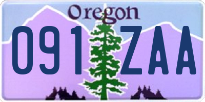 OR license plate 091ZAA