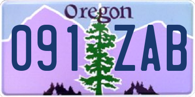 OR license plate 091ZAB