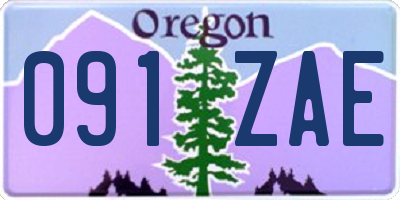 OR license plate 091ZAE