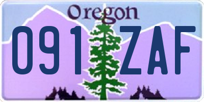 OR license plate 091ZAF
