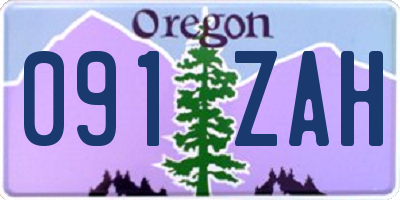 OR license plate 091ZAH