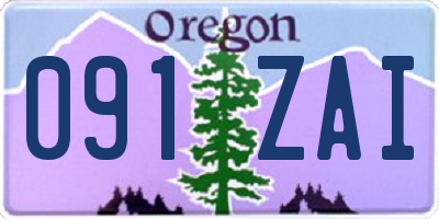 OR license plate 091ZAI