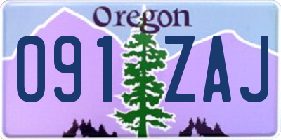 OR license plate 091ZAJ
