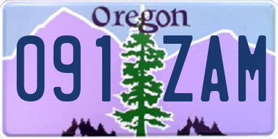 OR license plate 091ZAM