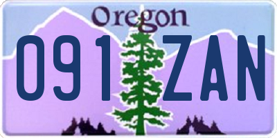 OR license plate 091ZAN