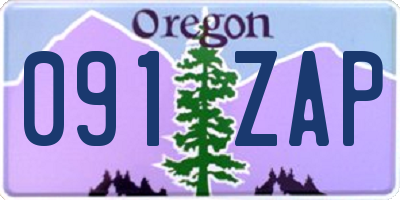 OR license plate 091ZAP