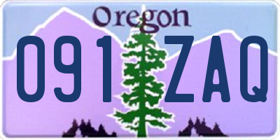 OR license plate 091ZAQ