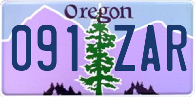 OR license plate 091ZAR
