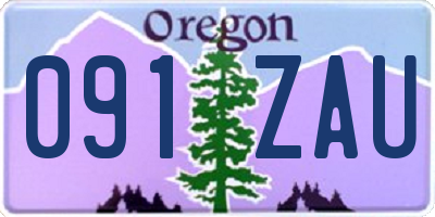 OR license plate 091ZAU
