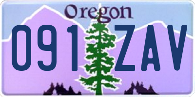 OR license plate 091ZAV