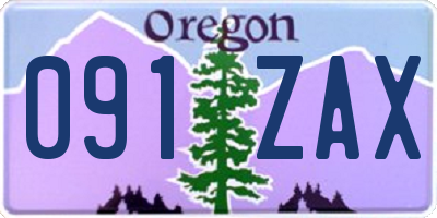 OR license plate 091ZAX