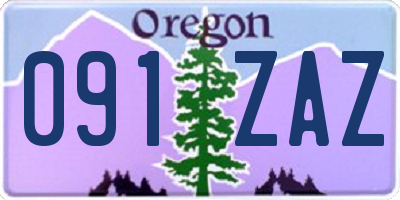 OR license plate 091ZAZ