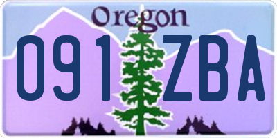 OR license plate 091ZBA