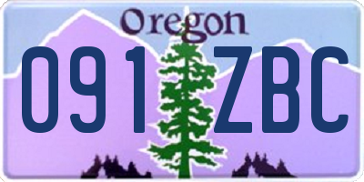 OR license plate 091ZBC