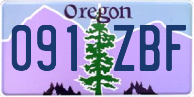 OR license plate 091ZBF