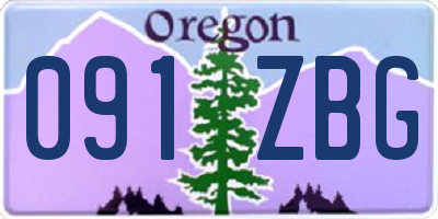 OR license plate 091ZBG