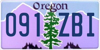 OR license plate 091ZBI