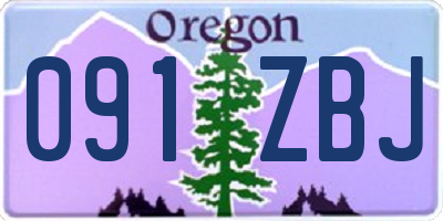 OR license plate 091ZBJ
