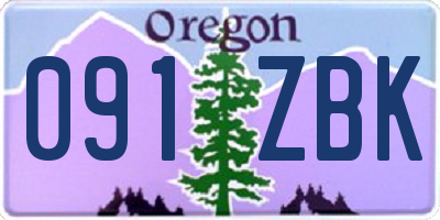 OR license plate 091ZBK