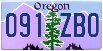 OR license plate 091ZBO