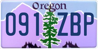 OR license plate 091ZBP