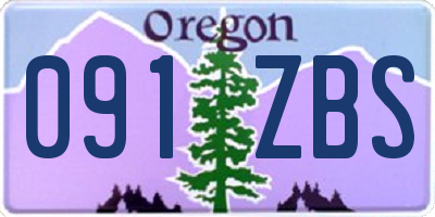 OR license plate 091ZBS