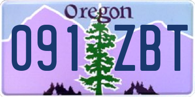 OR license plate 091ZBT
