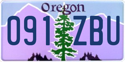 OR license plate 091ZBU